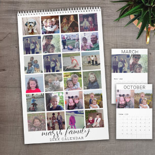 2027 Modern Family 24 Photo - black white minimal Calendar