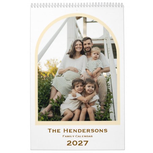 2027 Modern Family Photo Captions Holiday Calendar