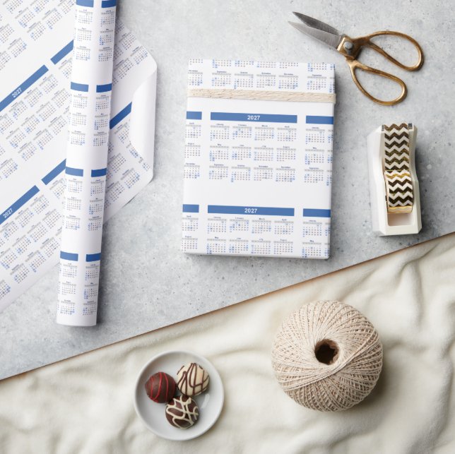 2027 Monthly Calendar Pattern Wrapping Paper (Crafts)