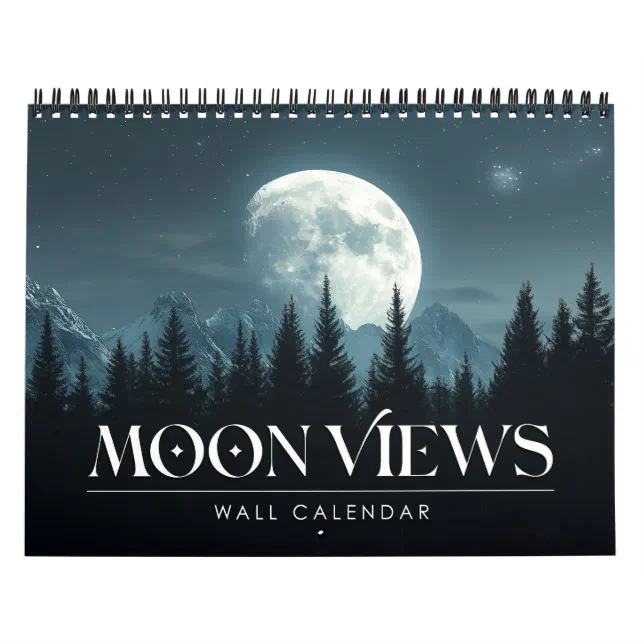 2027 Moon Views Full Moon Lunar Art Calendar | Zazzle