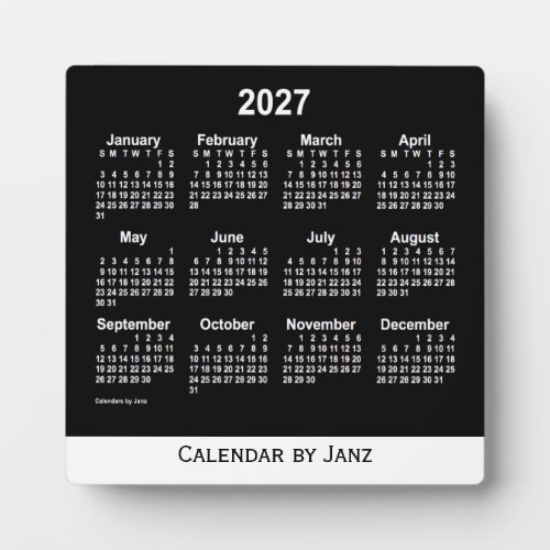 2027 Neon White Desk Calendar by Janz Plaque