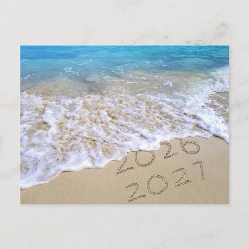 2027 New Year Tropical Beach Postcard