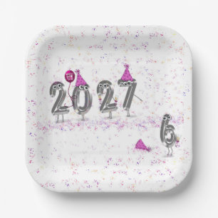 2027 New Year's Eve Party Humor Paper Plates