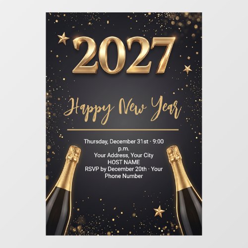 2027 New Year's Eve Party Window Cling