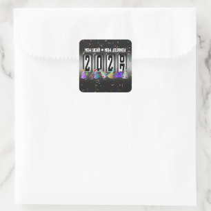 2027 New Years Odometer Square Sticker