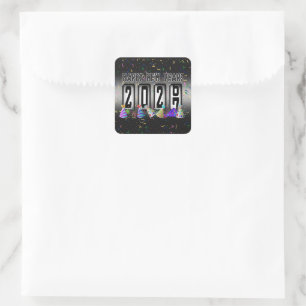2027 New Years Odometer Square Sticker