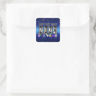 2027 New Years Odometer Square Sticker