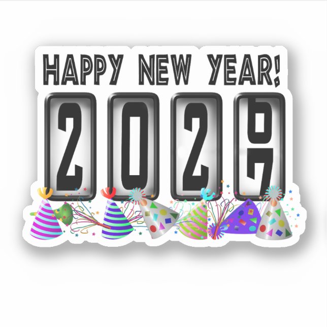2027 New Years Odometer Sticker (Front)