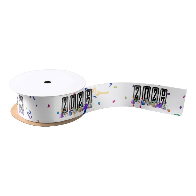 2027 Odometer Happy New Year Satin Ribbon (Spool)