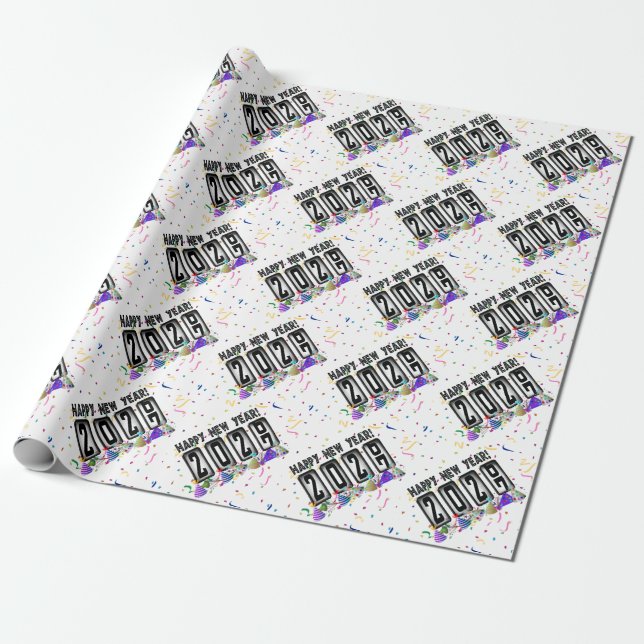 2027 Odometer Happy New Year Wrapping Paper (Unrolled)