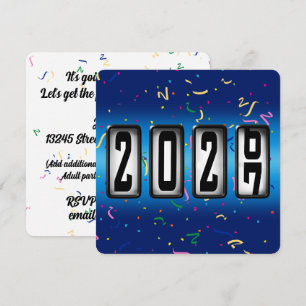 2027 Odometer New Years Party Invitation
