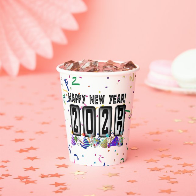 2027 Odometer New Years Party Paper Cups (Insitu)