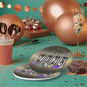 2027 Odometer New Years Party Paper Plates