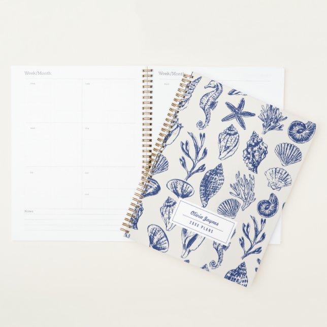 2027 Personalized Blue Nautical Ocean Planner (Display)