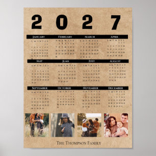 2027 Personalized Family Photo Calendar Poster