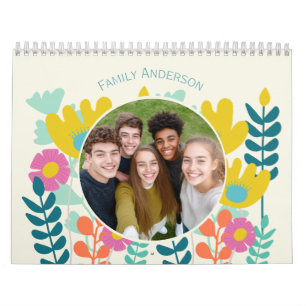 2027 photo colorful floral modern elegant gift calendar