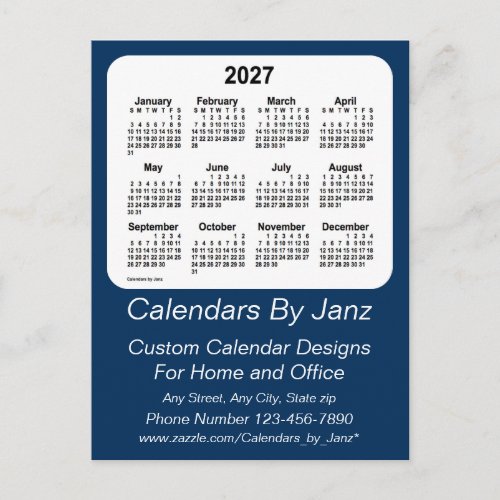 2027 Police Box Blue Business Calendar by Janz Postcard