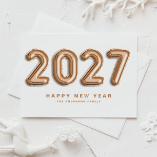 2027 Rose Gold Foil Mylar Balloon Happy New Year