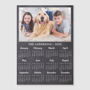 2027 Rustic Chalkboard Personalized Photo Calendar