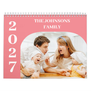 2027 Simple Modern Custom 14 Photos Family Calendar