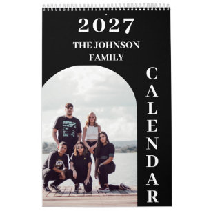 2027 Simple Modern Custom 14 Photos Family Calendar