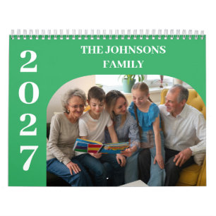 2027 Simple Modern Custom Photos Family Calendar
