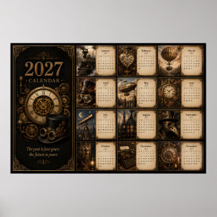 2027 Steampunk Wall Calendar Poster