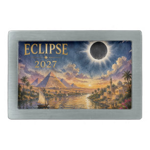 2027 Total Solar Eclipse Egypt Belt Buckle