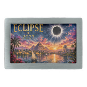 2027 Total Solar Eclipse Egypt Belt Buckle