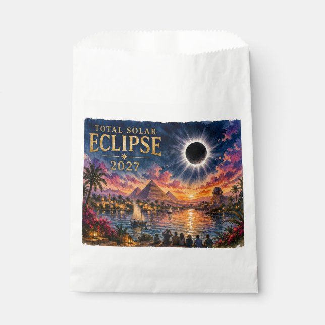 2027 Total Solar Eclipse Egypt Favor Bag (Front)