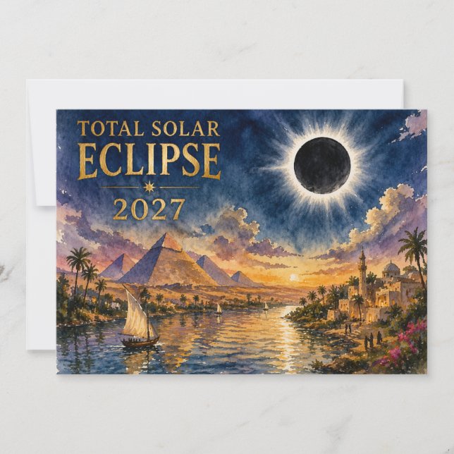 2027 Total Solar Eclipse Egypt Invitation (Front)