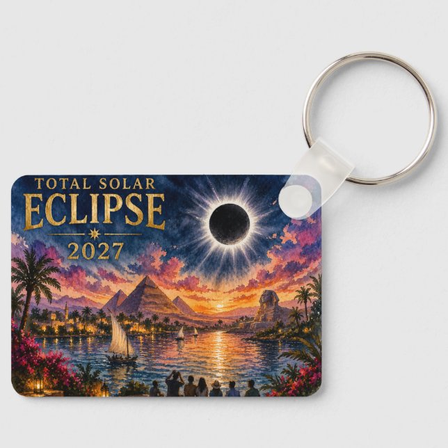 2027 Total Solar Eclipse Egypt Keychain (Front)