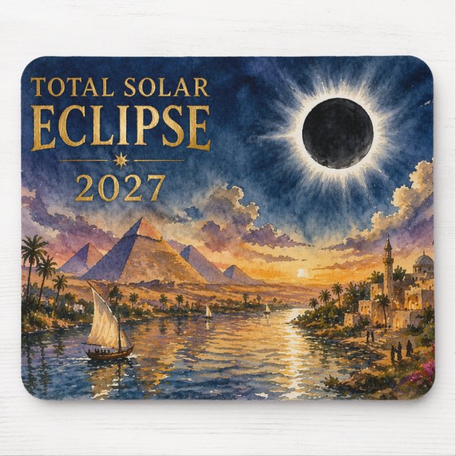 2027 Total Solar Eclipse Egypt Mouse Pad (Front)