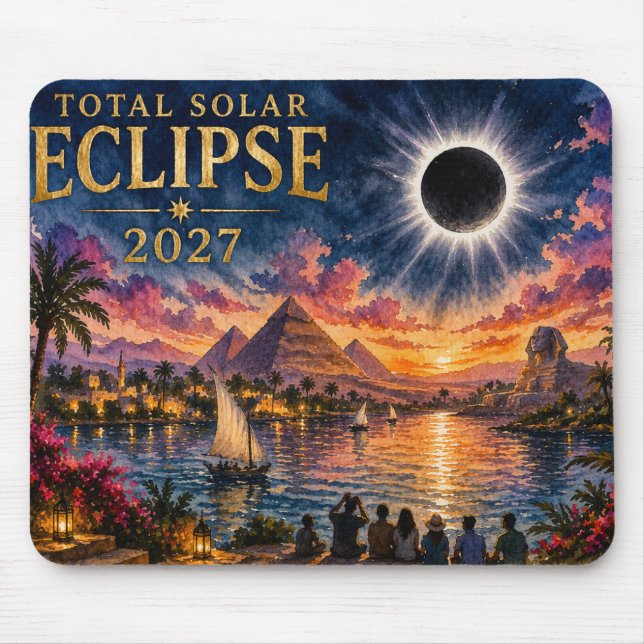 2027 Total Solar Eclipse Egypt Mouse Pad (Front)