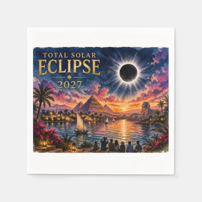 2027 Total Solar Eclipse Egypt Napkins (Front)