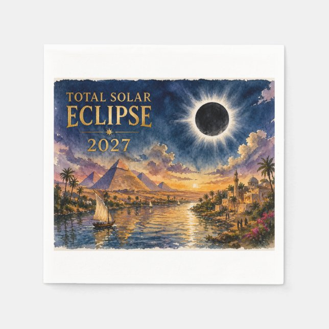 2027 Total Solar Eclipse Egypt Napkins (Front)