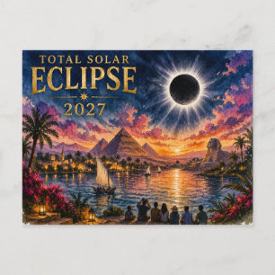 2027 Total Solar Eclipse Egypt Postcard