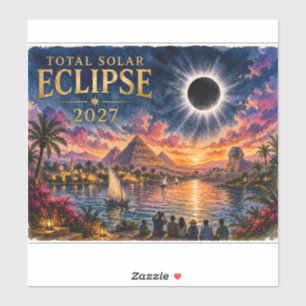 2027 Total Solar Eclipse Egypt Sticker