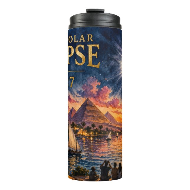 2027 Total Solar Eclipse Egypt Thermal Tumbler (Front)