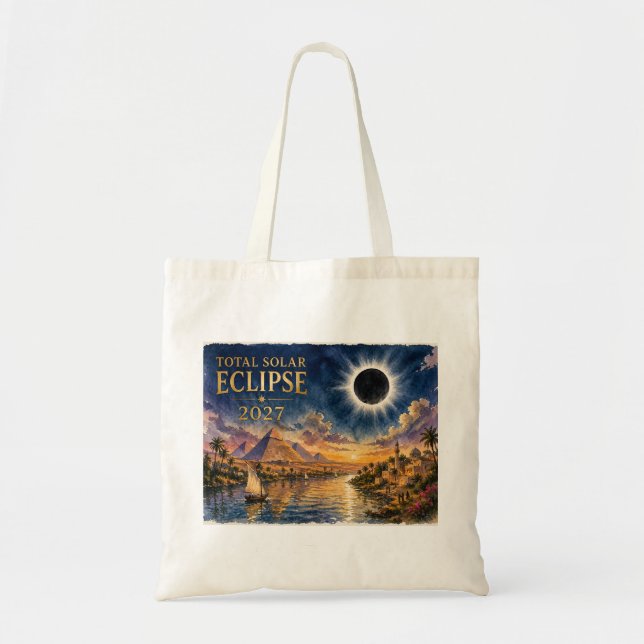 2027 Total Solar Eclipse Egypt Tote Bag (Front)