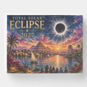 2027 Total Solar Eclipse Egypt Wooden Box Sign