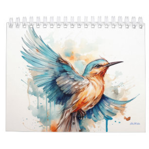 2027 watercolor bird monthly wall 2027 calendar