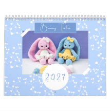 2027 Whimsical Crochet Bunnies with Floral Pattern
