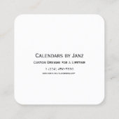 2027 White 52 Week ISO Calendar by Janz Square Business Card (Back)