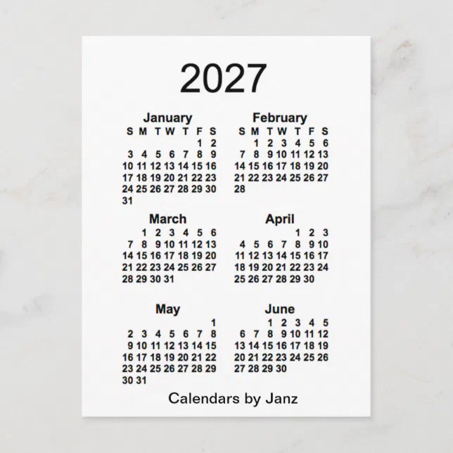2027 White 6 Month Mini Calendar By Janz Postcard R6a651b84483b4890a1dd360705c3d680 Ucbjp 644.webp