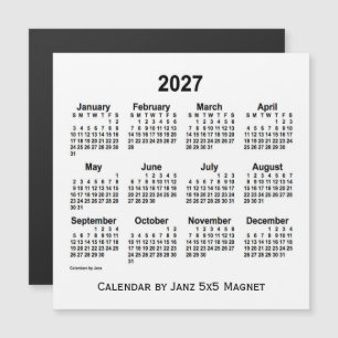 2027 White Calendar by Janz 5x5 Magnet
