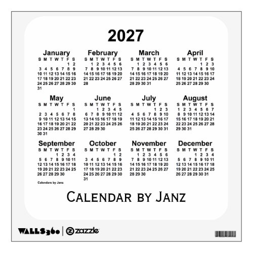 2027 White Calendar by Janz Wall Decal