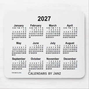 2027 White Smoke Calendar by Janz Mouse Pad