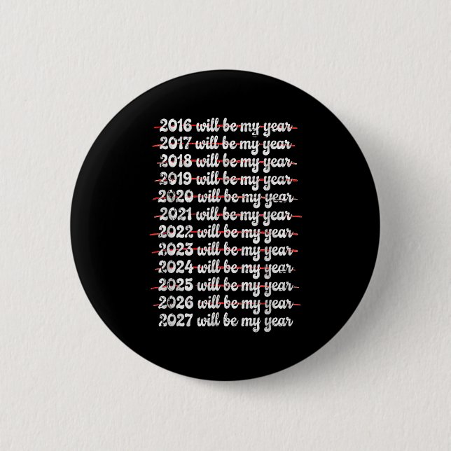2027 Will Be My Year Procrastination New Year Reso Button (Front)