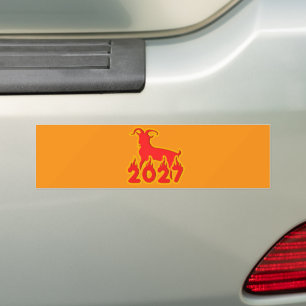2027 Year Of The Fire Goat Bumper Sticker